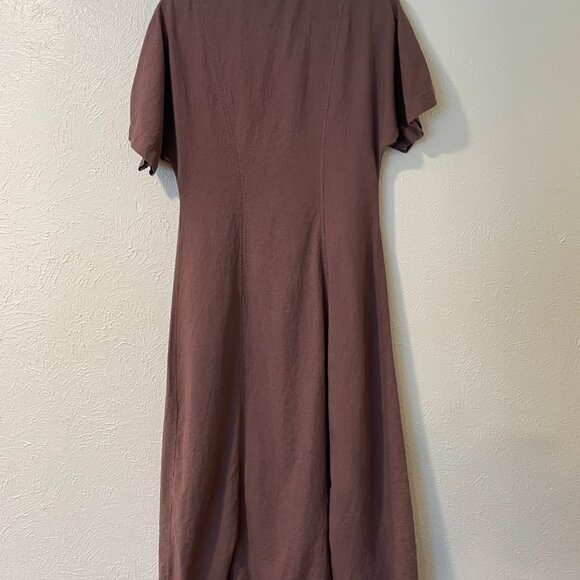 Madewell Linen Midi Shirtdress in chalked fig - Picture 3 of 7